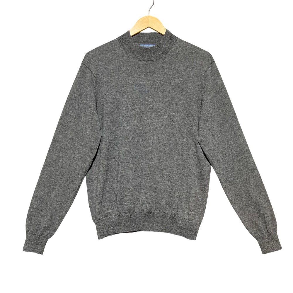 Joseph & Lyman Mens Gray 100% Italian Merino Wool Mock Neck Sweater Large L